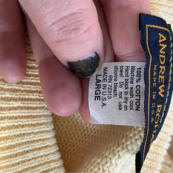 VINTAGE‎ Andrew Rowan Cotton Fisherman Sweater Large Guy Harvey Fish Logo - Picture 4 of 4